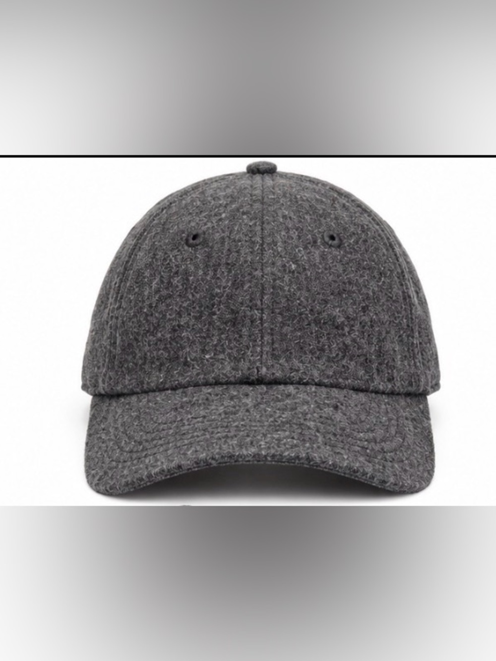 Madewell Gray Wool Blend Baseball Cap Adjustable Leather Strap Hat